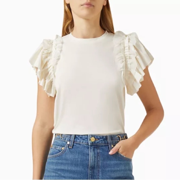 Ulla Johnson Cream Ruffled Blouse - Picture 1 of 11